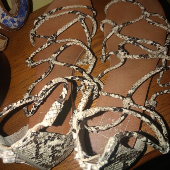 Snakeskin Kaari blue Zari Strappy Sandals - Picture 5 of 6